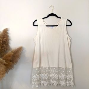 Cream Lace Tank top